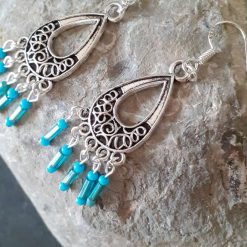 Blue Chandelier Boho Earrings 1 Blue Chandelier Boho Earrings 5