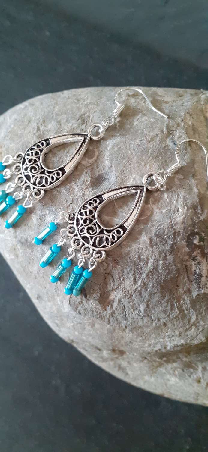 20210303_101158 Blue Chandelier Boho Earrings 1