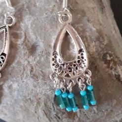 Blue Chandelier Boho Earrings 4 Blue Chandelier Boho Earrings 8