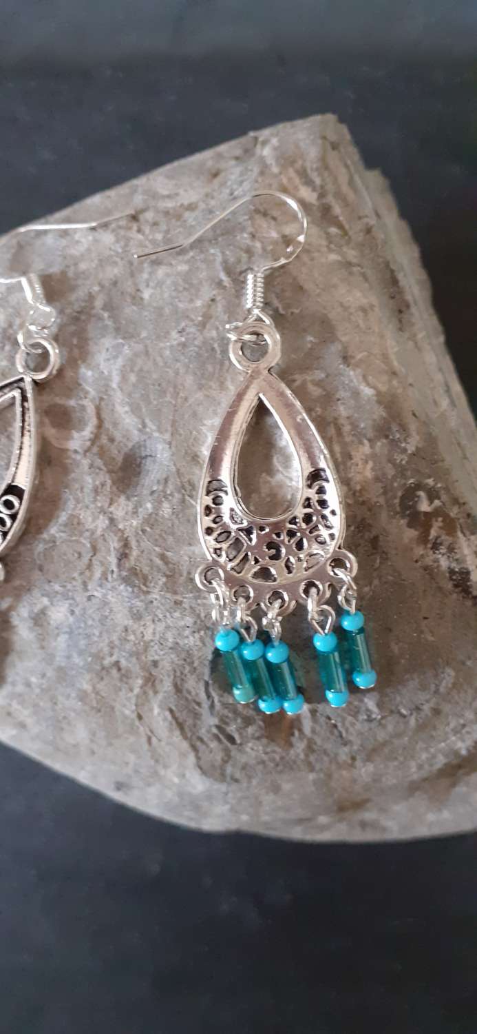 20210303_101229 Blue Chandelier Boho Earrings 4