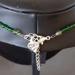 Green Striped Bead Necklace 3 Green Striped Bead Necklace 7