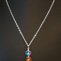 Multi tone glass bead pendant necklace