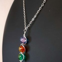 Multi tone glass bead pendant necklace 2 Multi tone glass bead pendant necklace 2
