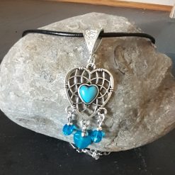 Turquoise Heart Chandeleir Necklace 3 Turquoise Heart Chandeleir Necklace 3