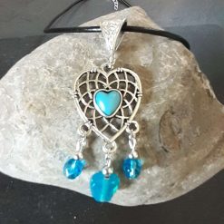 Turquoise Heart Chandeleir Necklace 2 Turquoise Heart Chandeleir Necklace 2