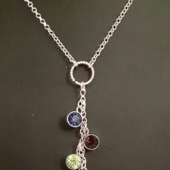 Personalised family  birth charm necklace