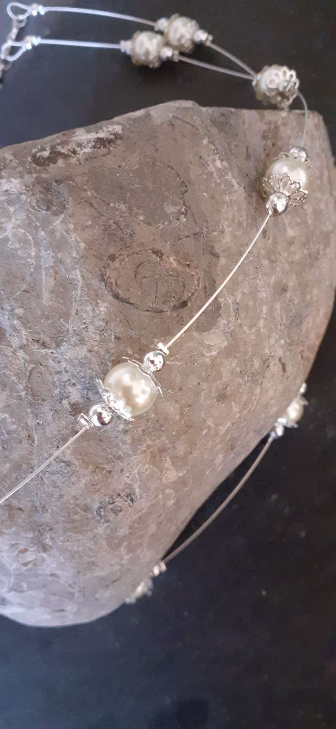 Double Strand Cream Pearl Necklace Double Strand Cream Pearl Necklace