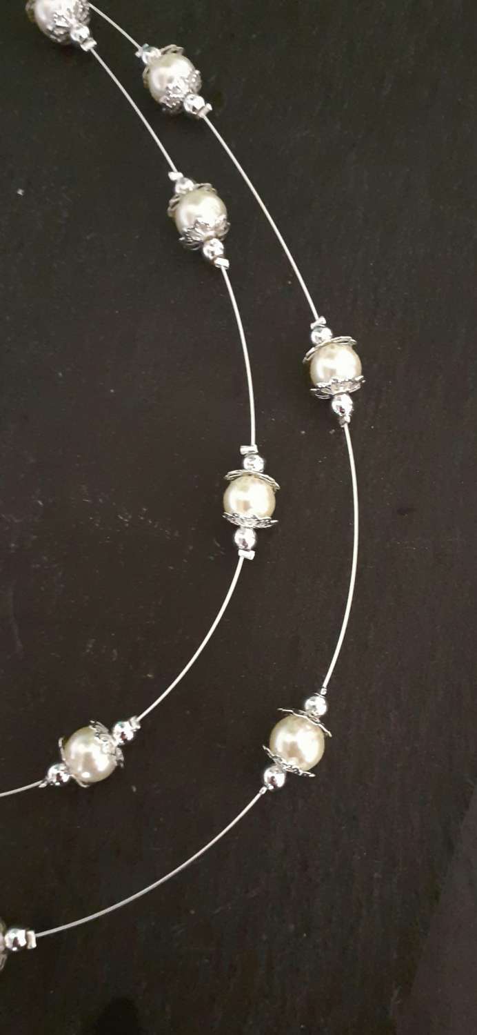 Double Strand Cream Pearl Necklace Double Strand Cream Pearl Necklace
