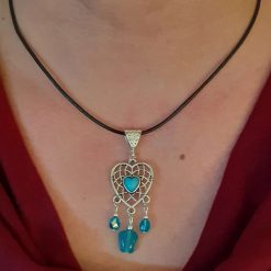 Turquoise Heart Chandeleir Necklace 1 Turquoise Heart Chandeleir Necklace 1