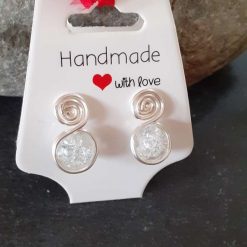 Clear Glass Swirl Studs