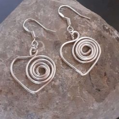 Silver Heart Necklace and Earrings Set 1