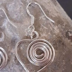 Silver Heart Necklace and Earrings Set 2