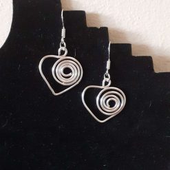 Silver Heart Necklace and Earrings Set 3