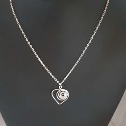 Silver Heart Necklace and Earrings Set 4