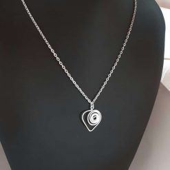 Silver Heart Necklace and Earrings Set 6
