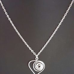 Silver Heart Necklace and Earrings Set 9