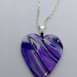 handmade polymer clay heart pendant in purples and silver 4 handmade polymer clay heart pendant in purples and silver 4