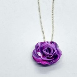 handmade polymer clay rose pendant in marbled purples, lilac and white 5 handmade polymer clay rose pendant in marbled purples, lilac and white 5