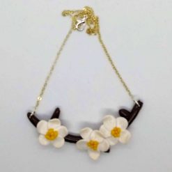 handmade cute polymer clay white and yellow spring blossoms necklace 3 handmade cute polymer clay white and yellow spring blossoms necklace 3