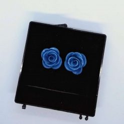 handmade polymer clay rose pendant and earrings in marbled blue 1 handmade polymer clay rose pendant and earrings in marbled blue 1