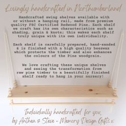 Nursery Shelf with Clothes Rail, Pine Nursery Shelves, Baby Gift, Rope Shelf, Swing Shelf, Hanging Shelf, Wooden Shelf, Floating Shelf, Nursery Decor, Nursery Shelf with Hanging Rail, Pine Shelf, Gender Neutral Baby Shower Gift, Shelves for Nursery 7