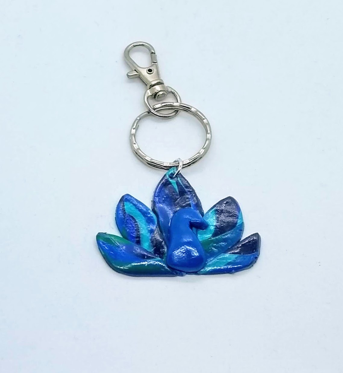 handmade cute polymer clay peacock pendant or bag clip handmade cute polymer clay peacock pendant or bag clip