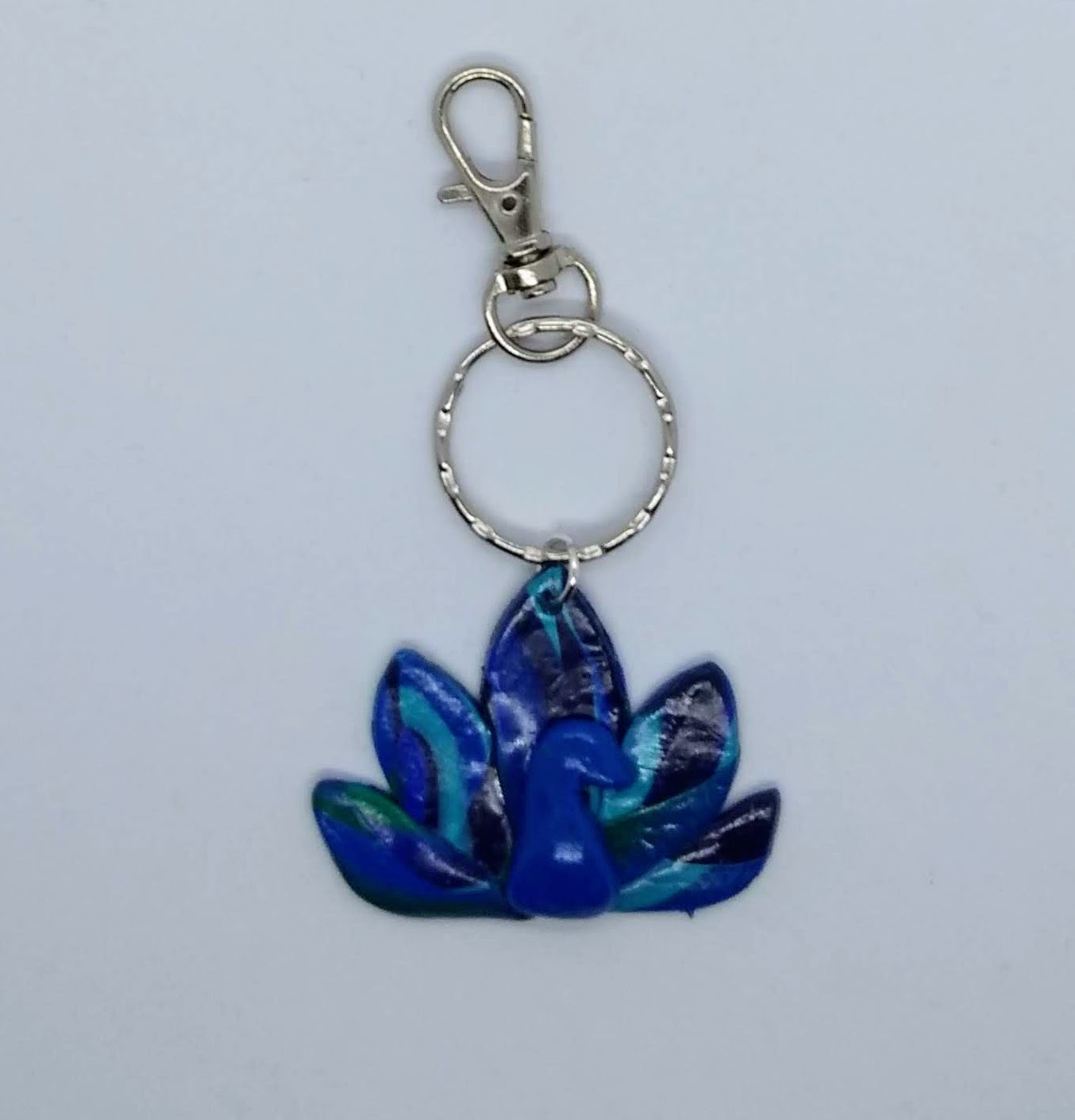 handmade cute polymer clay peacock pendant or bag clip handmade cute polymer clay peacock pendant or bag clip