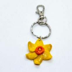 handmade polymer clay bright yellow daffodil pendant or bag clip 1 handmade polymer clay bright yellow daffodil pendant or bag clip 1