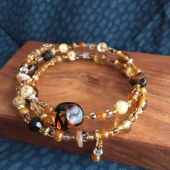 Ladies Beaded Bangle *Plus Size*-Amber Dream
