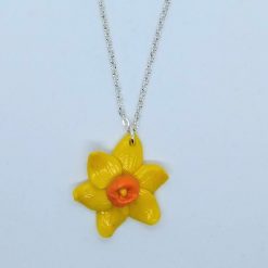 handmade polymer clay bright yellow daffodil pendant or bag clip 3 handmade polymer clay bright yellow daffodil pendant or bag clip 3