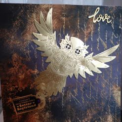 Golden owl large handmade card