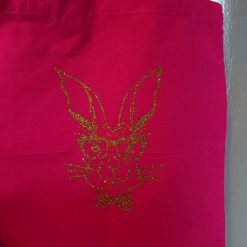 "Bunny with glasses (image)" Cotton Tote Bags ( Different colours and  designs available)