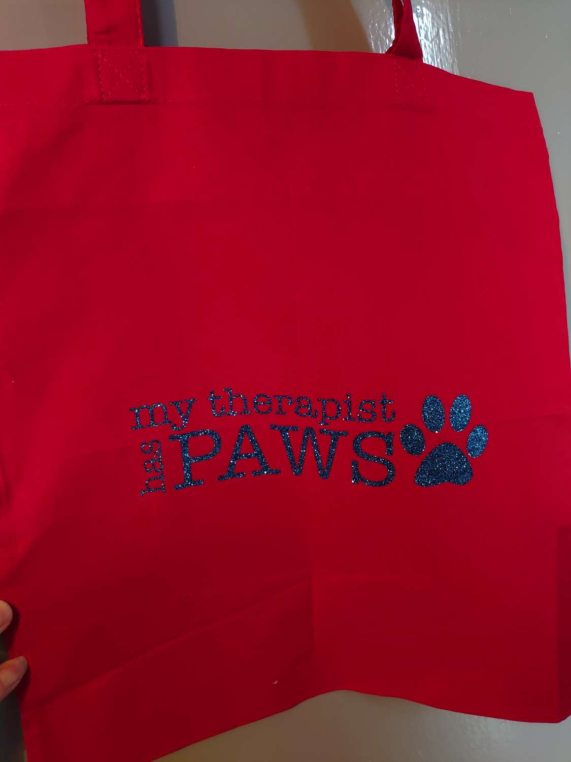 "My therapist has paws" Cotton Tote Bags ( Different colours and designs available) "My therapist has paws" Cotton Tote Bags ( Different colours and designs available)