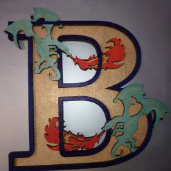 Dragon Letter/Initial, personalised hand painted wall plaque