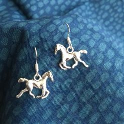 Cantering Horse Silver Earrings