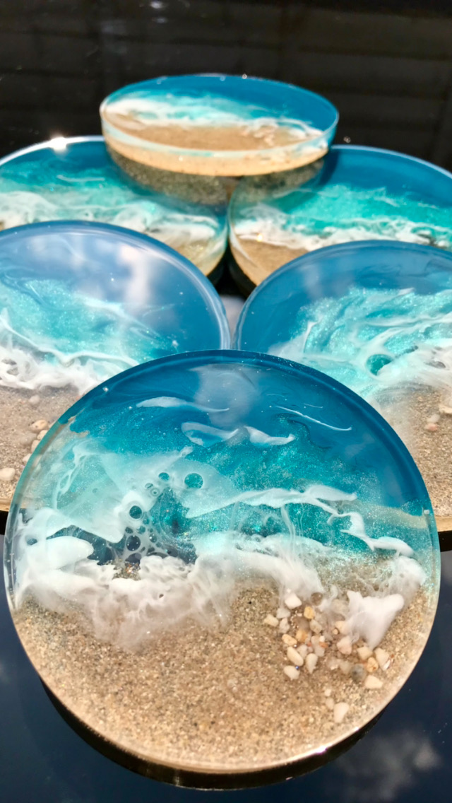  Ocean Sea Beach Coasters Wine Coasters Drinks Coasters