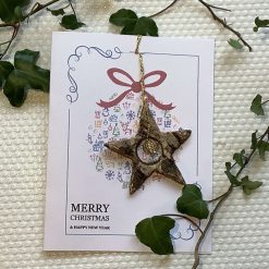 Christmas Star natural bark decoration and card