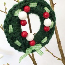 Holly berry Christmas card with wreath ring