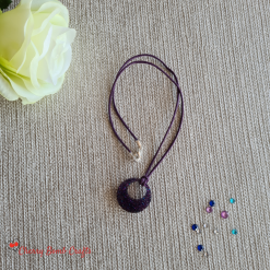Purple and blue glitter resin pendant necklace