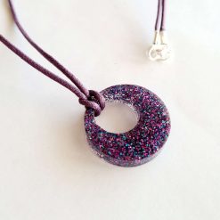 Purple and blue glitter resin pendant necklace 4 Purple and blue glitter resin pendant necklace 4
