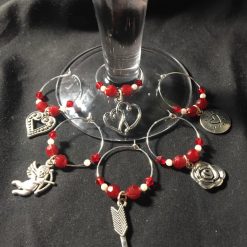 Wine Glass Charms Love set of 6
