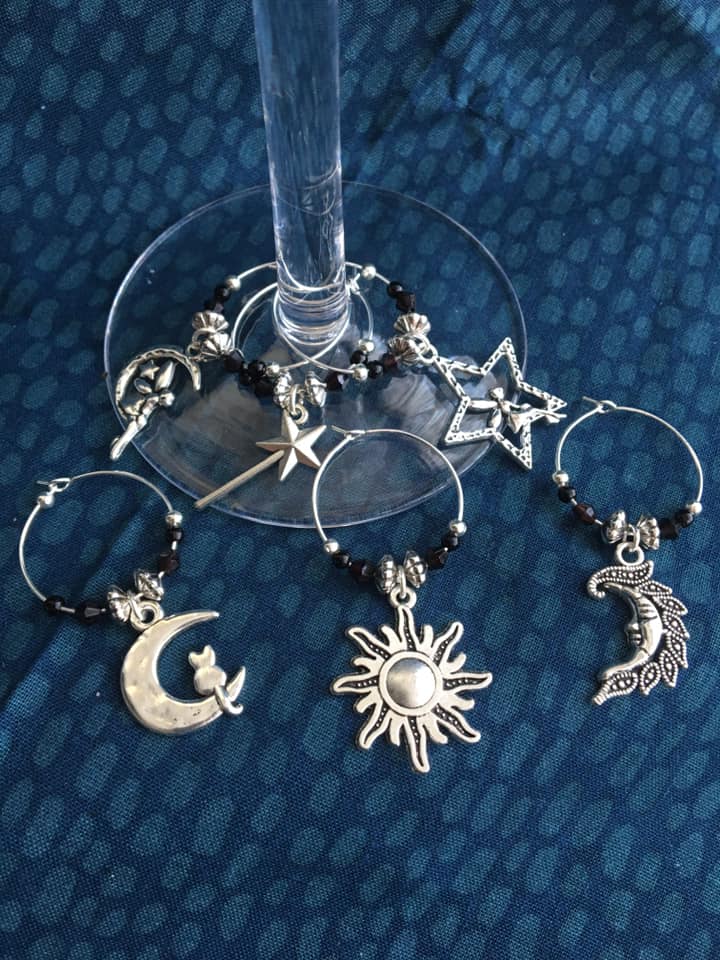 Wine Glass Charms Mixed Magical set of 6 Wine Glass Charms Mixed Magical set of 6