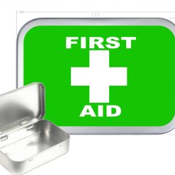First Aid Hinged Tin, Pocket Tin, Pill Tin, Sewing Tin, Storage Tin, 150ml Tin