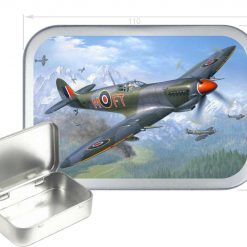 Spitfire Hinged Tin, Pocket Tin, Pill Tin, Sewing Tin, Storage Tin, 150ml Tin