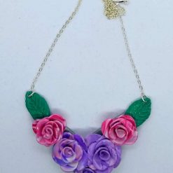 Roses. Bridgerton inspired handmade polymer clay necklacea 1 Roses. Bridgerton inspired handmade polymer clay necklacea 1