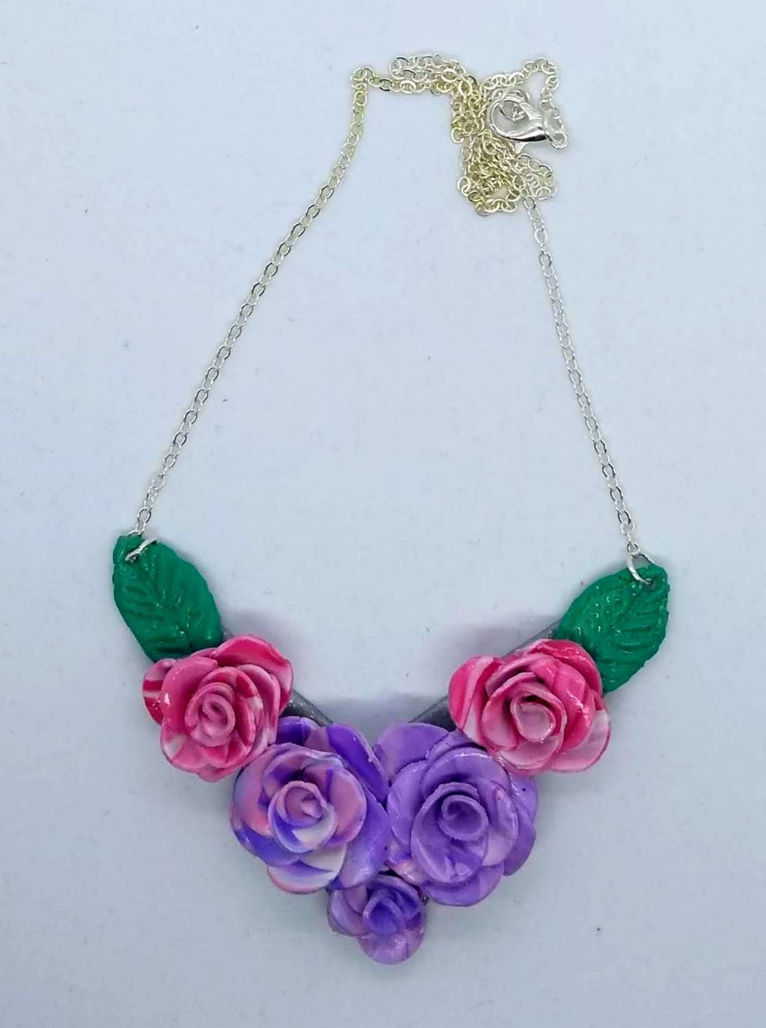 Roses. Bridgerton inspired handmade polymer clay necklacea Roses. Bridgerton inspired handmade polymer clay necklacea