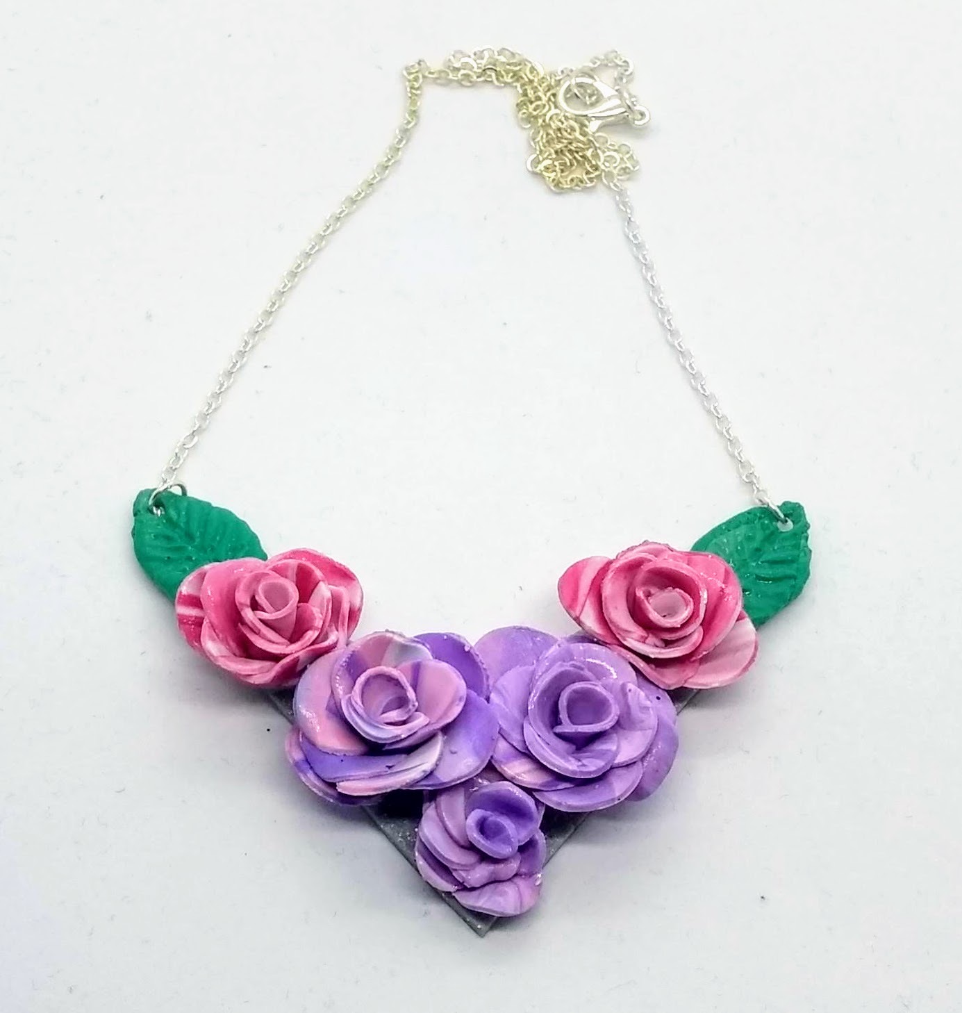 Roses. Bridgerton inspired handmade polymer clay necklacea Roses. Bridgerton inspired handmade polymer clay necklacea