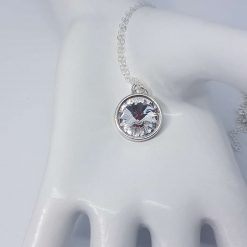 Clear Swarovski Rivoli Necklace – Classic Sterling Silver Pendant 1 Clear Swarovski Rivoli Necklace – Classic Sterling Silver Pendant 1