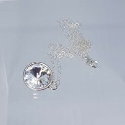 Clear Swarovski Rivoli Necklace – Classic Sterling Silver Pendant 5 Clear Swarovski Rivoli Necklace – Classic Sterling Silver Pendant 5