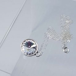 Clear Swarovski Rivoli Necklace – Classic Sterling Silver Pendant 6 Clear Swarovski Rivoli Necklace – Classic Sterling Silver Pendant 6